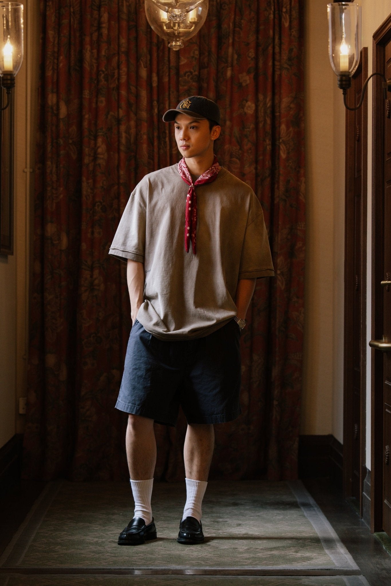 GROCERY WASHED CHINO SHORTS/ CHARCOAL - GROGROCERY