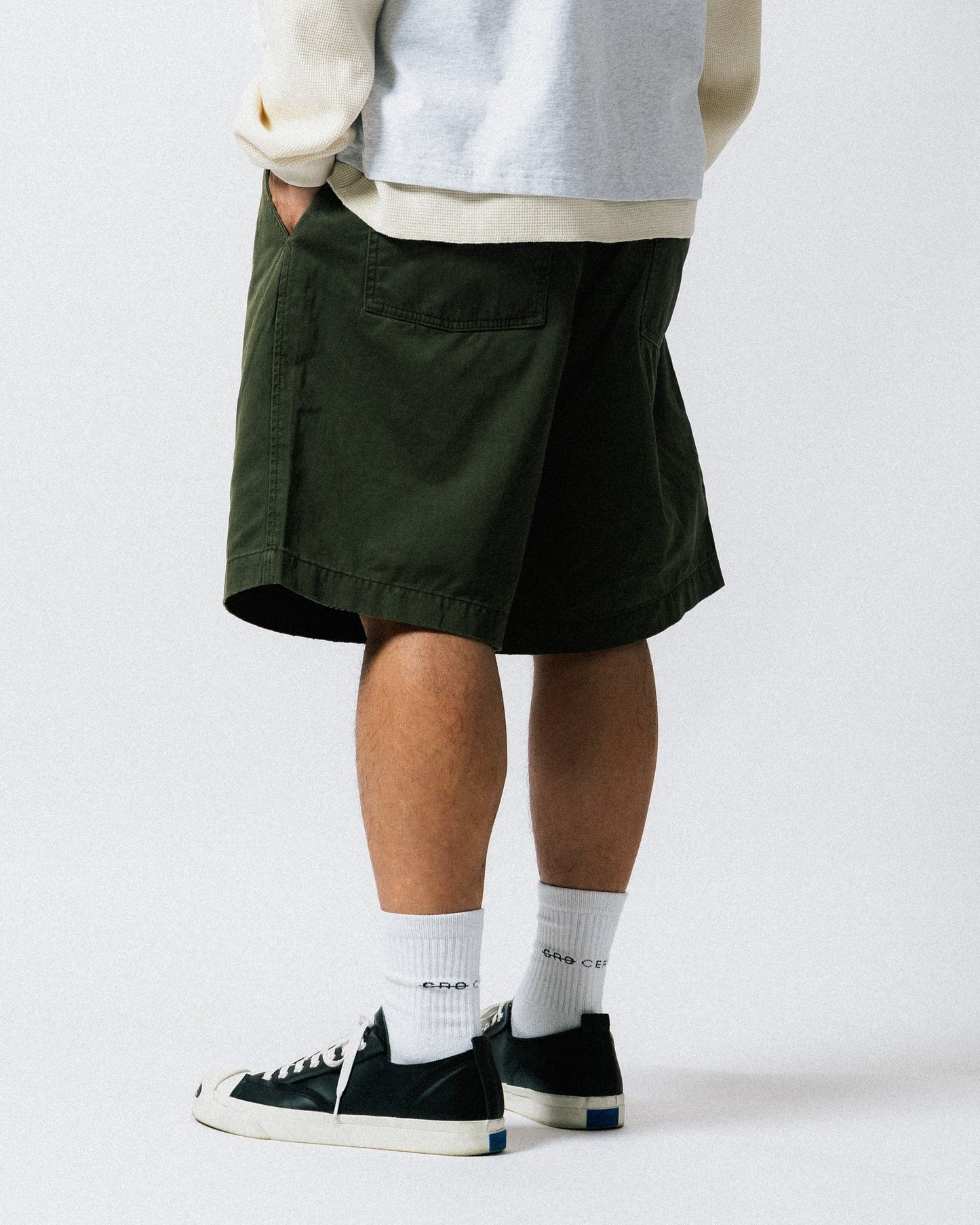 GROCERY WASHED CHINO SHORTS/ OLIVE - GROGROCERY