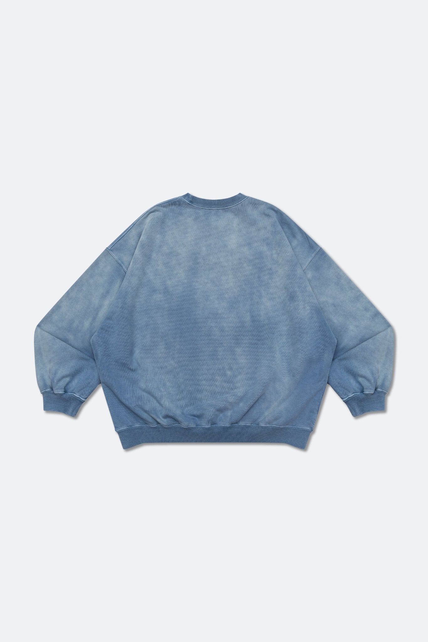GROCERY WASHED COLLEGE LOGO CREWNECK SWEATER/ FADED BLUE - GROGROCERY
