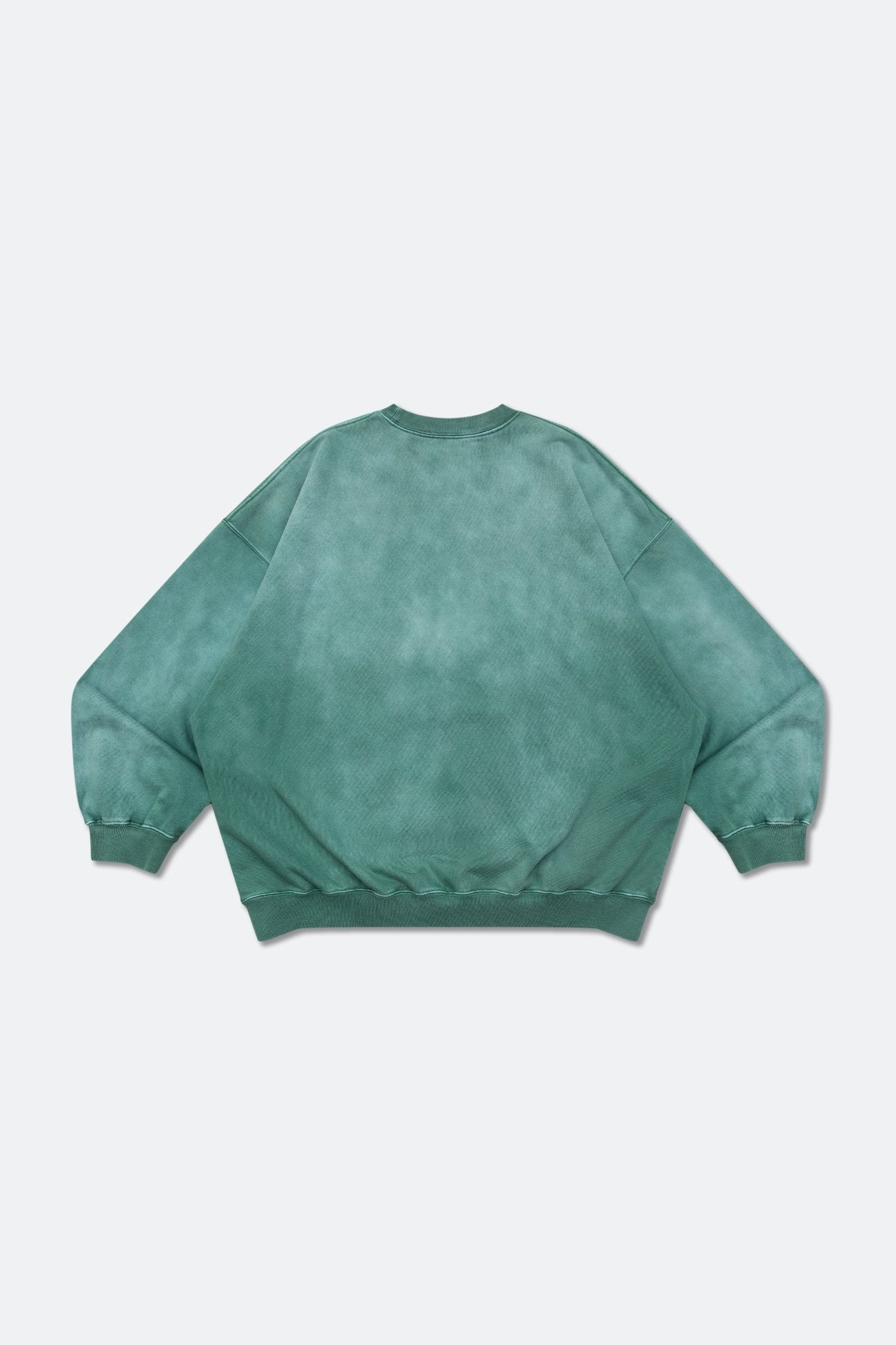 GROCERY WASHED COLLEGE LOGO CREWNECK SWEATER/ FADED GREEN - GROGROCERY