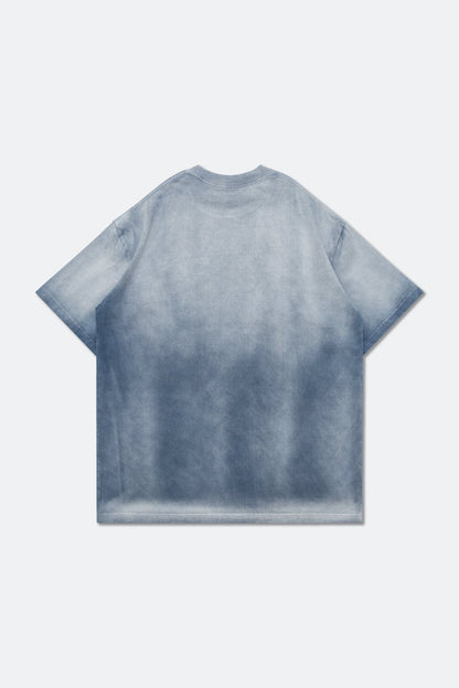 GROCERY WASHED COLLEGE PATCHWORK GRAPHIC TEE/ SUN FADED BLUE - GROGROCERY