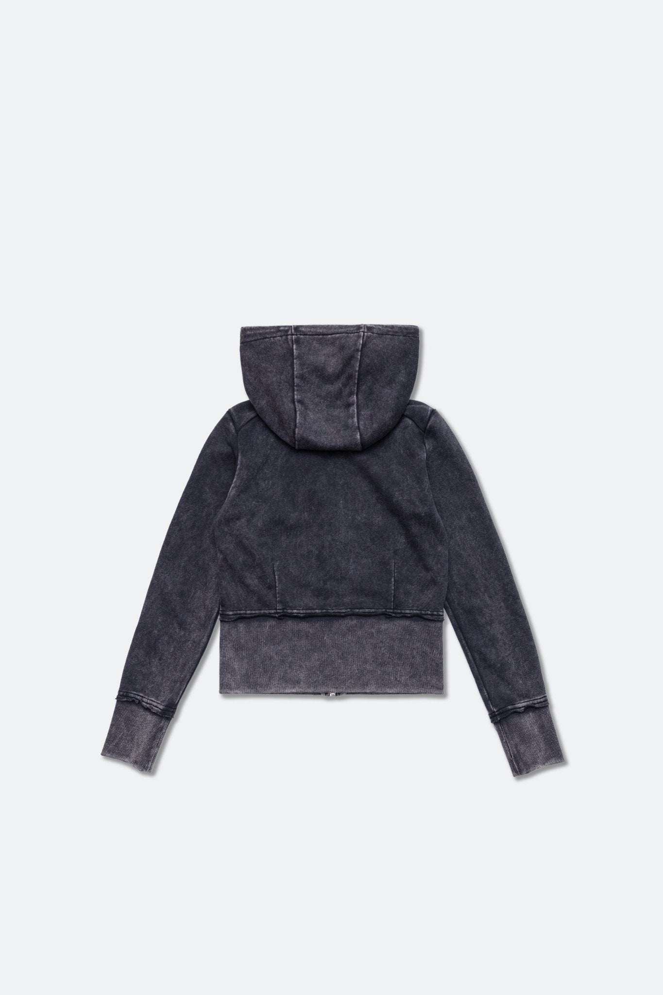 GROCERY WASHED CROPPED ZIP UP HOODIE/ BLACK - GROGROCERY