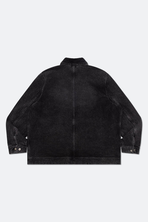 GROCERY WASHED DENIM CHORE JACKET/ BLACK - GROGROCERY