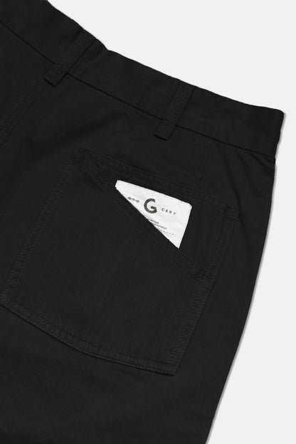 GROCERY WASHED DOUBLE POCKET DISTRESSED CHINO SHORTS/ BLACK - GROGROCERY
