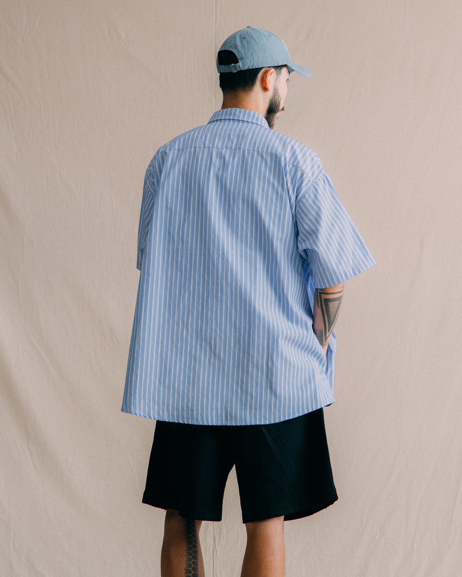 GROCERY WASHED DOUBLE POCKET DISTRESSED CHINO SHORTS/ BLACK - GROGROCERY