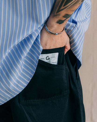 GROCERY WASHED DOUBLE POCKET DISTRESSED CHINO SHORTS/ BLACK - GROGROCERY