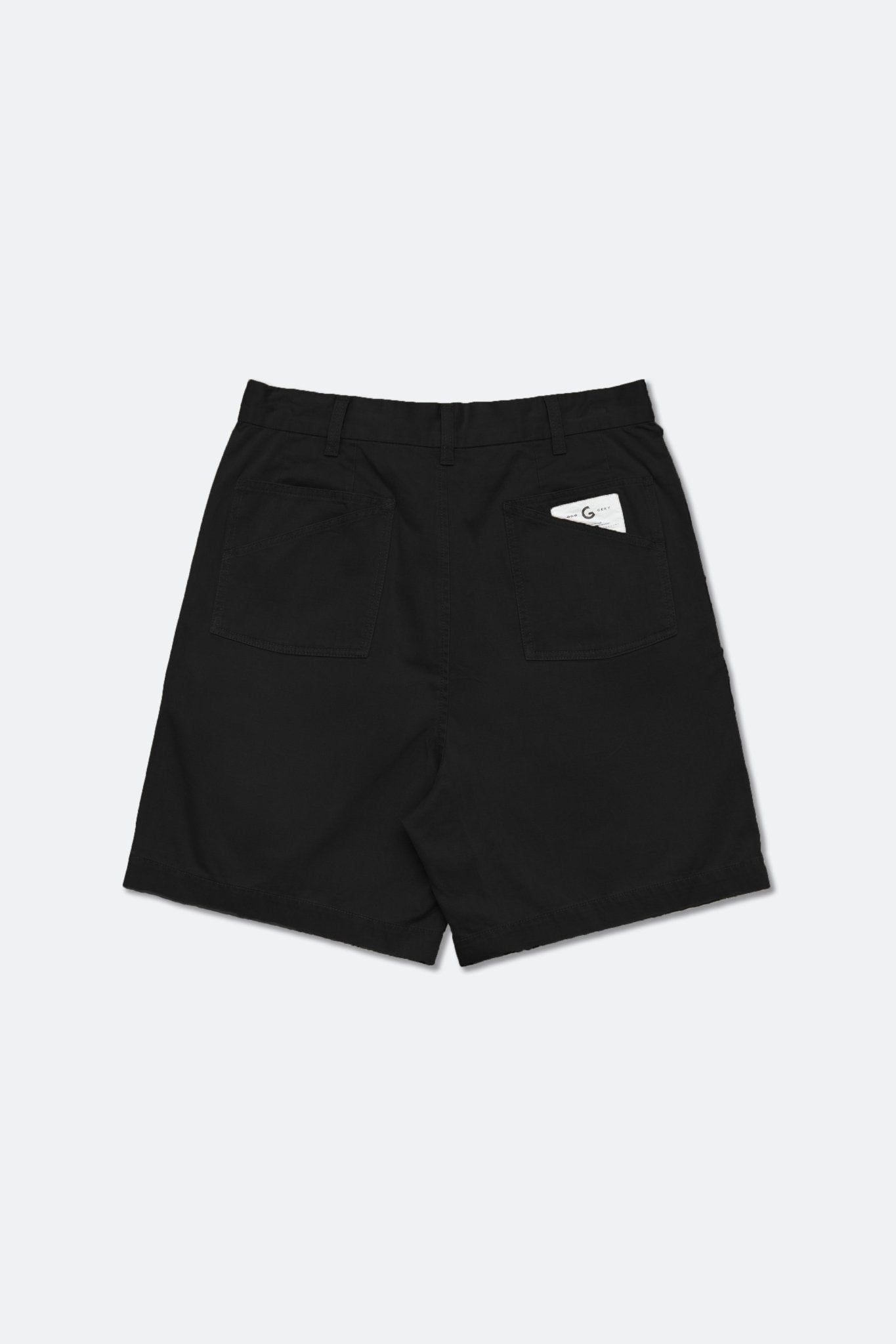 GROCERY WASHED DOUBLE POCKET DISTRESSED CHINO SHORTS/ BLACK - GROGROCERY