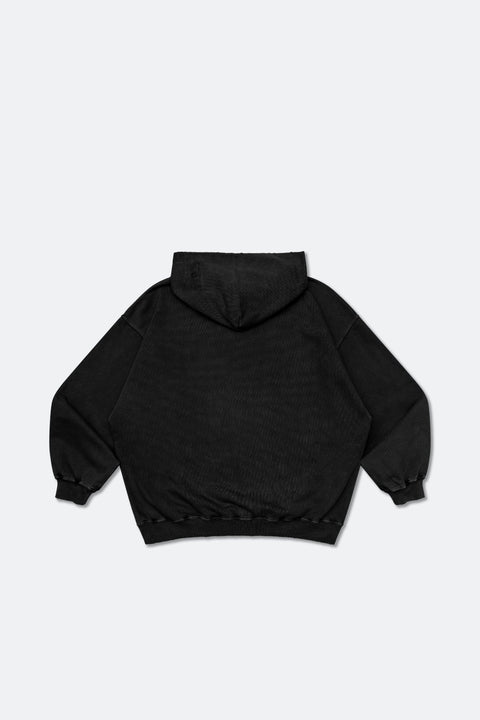 ⁠GROCERY WASHED EMBROIDERY LOGO HOODIE/ WASHED BLACK - GROGROCERY