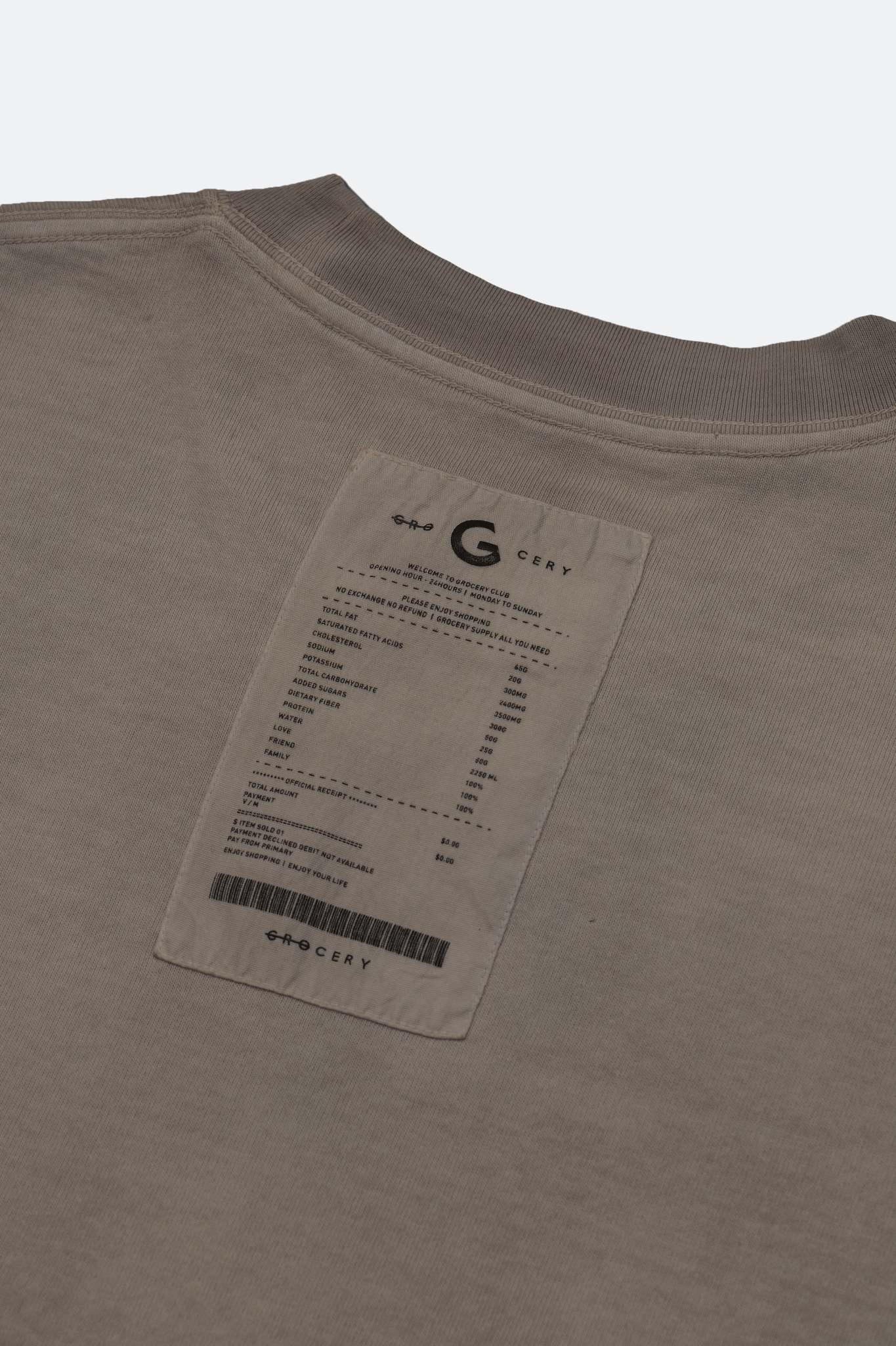 GROCERY WASHED INVOICE TEE/ FADED BROWN - GROGROCERY