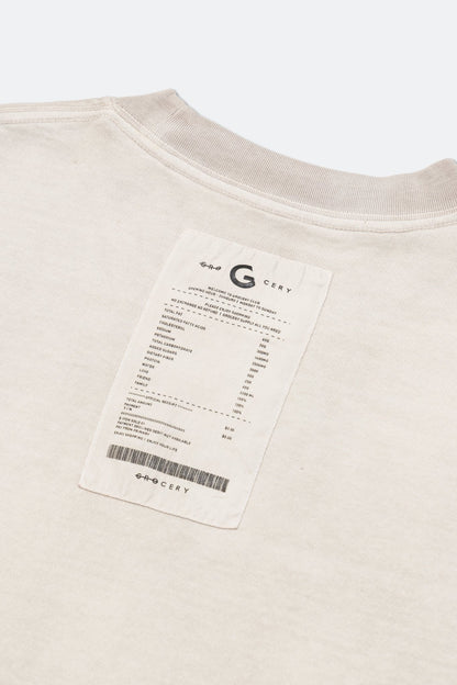 GROCERY WASHED INVOICE TEE/ FADED CREAM - GROGROCERY