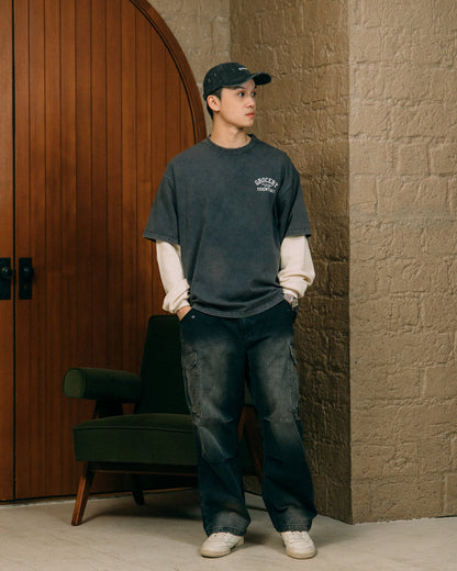 GROCERY WASHED LAYERED LONG TOP/ WASHED CHARCOAL - GROGROCERY