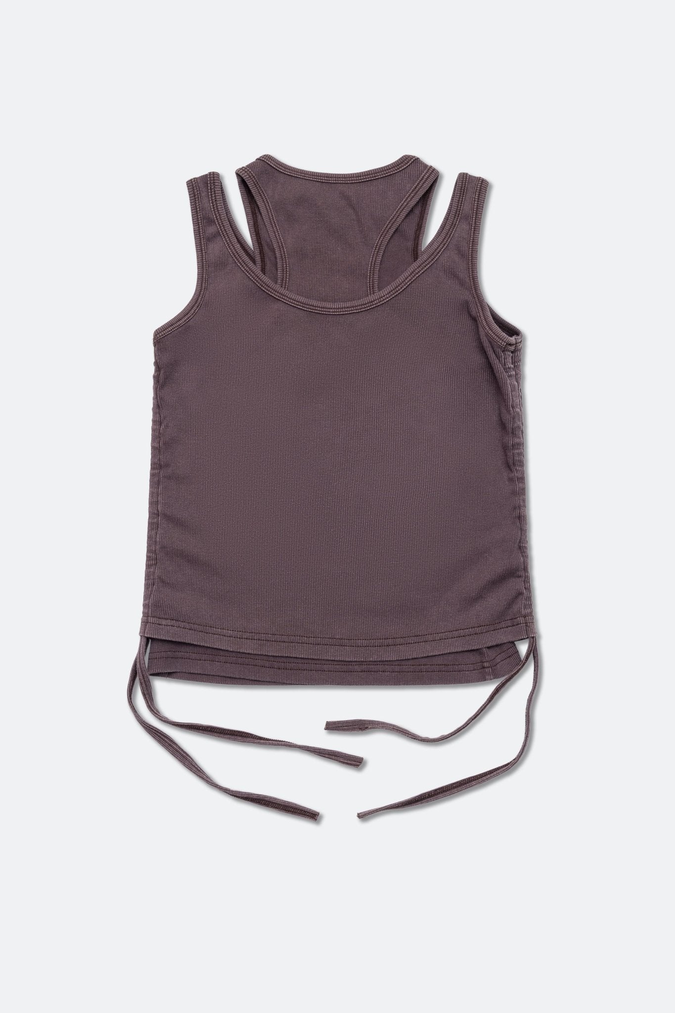 GROCERY WASHED LAYERED TANK TOP/ CHARCOAL - GROGROCERY
