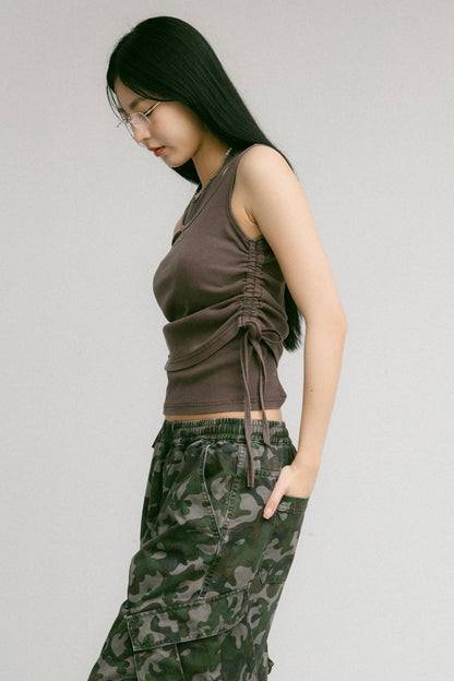 GROCERY WASHED LAYERED TANK TOP/ CHARCOAL - GROGROCERY