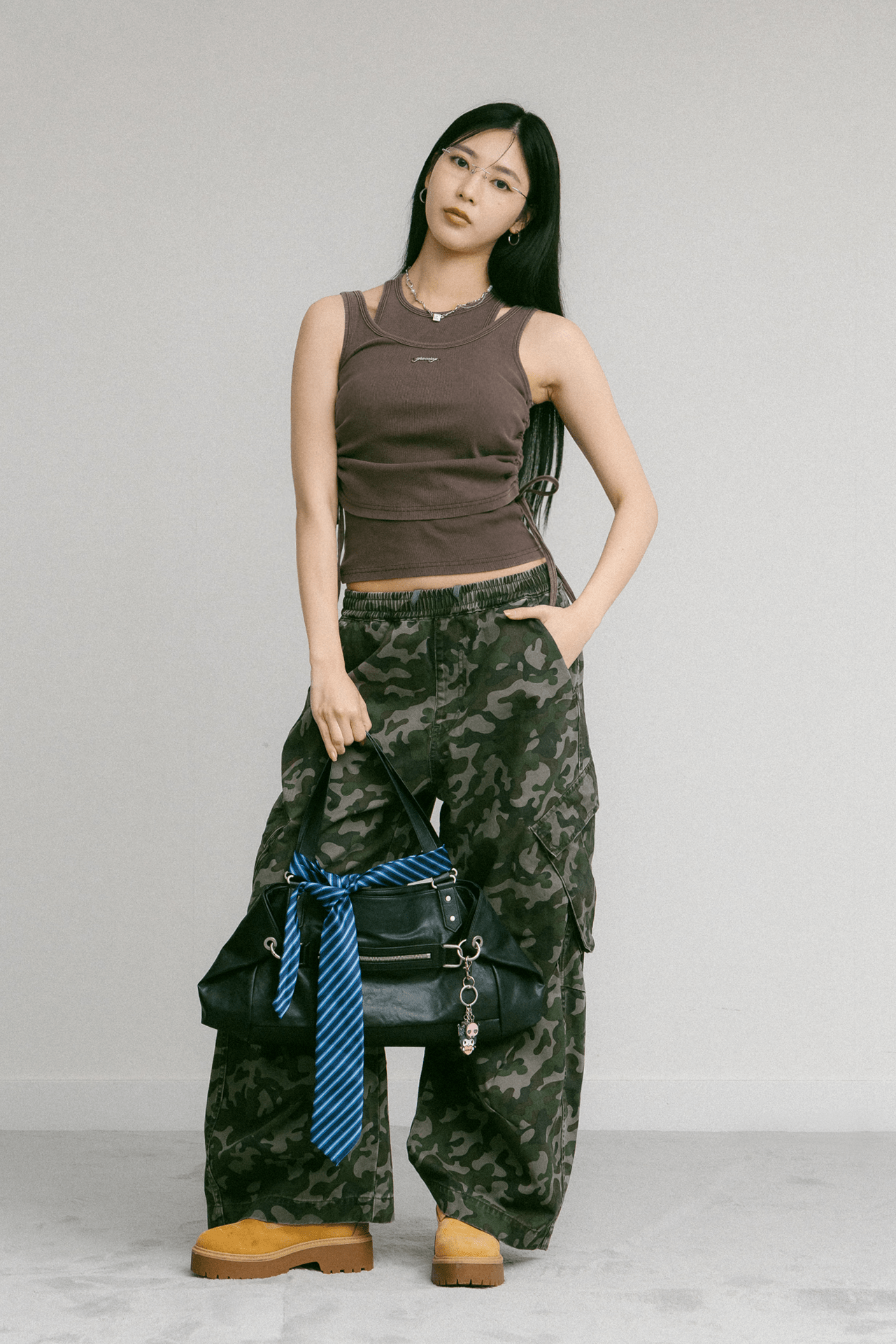GROCERY WASHED LAYERED TANK TOP/ CHARCOAL - GROGROCERY