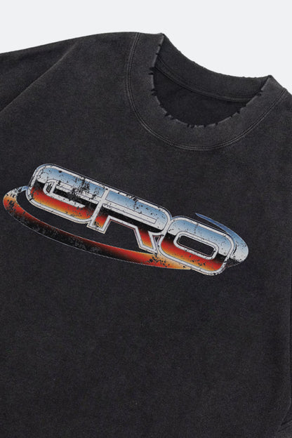 GROCERY WASHED OVERSIZED LOGO TEE/ BLACK - GROGROCERY