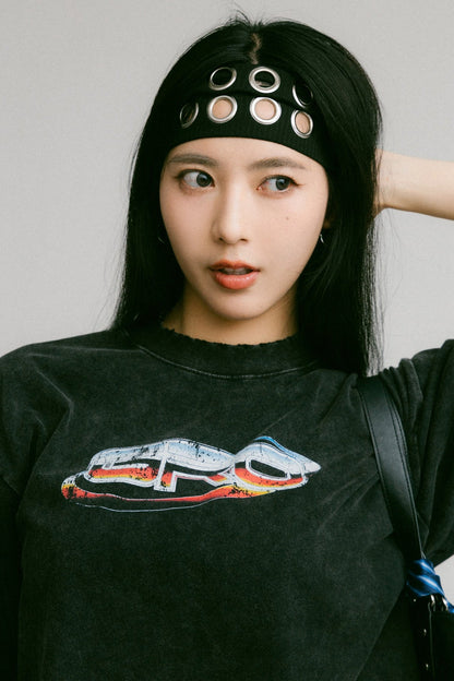 GROCERY WASHED OVERSIZED LOGO TEE/ BLACK - GROGROCERY