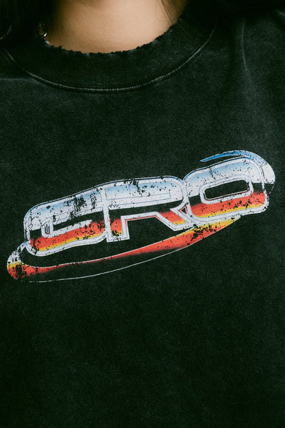 GROCERY WASHED OVERSIZED LOGO TEE/ BLACK - GROGROCERY
