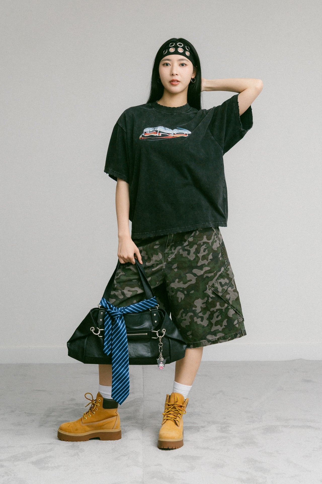 GROCERY WASHED OVERSIZED LOGO TEE/ BLACK - GROGROCERY
