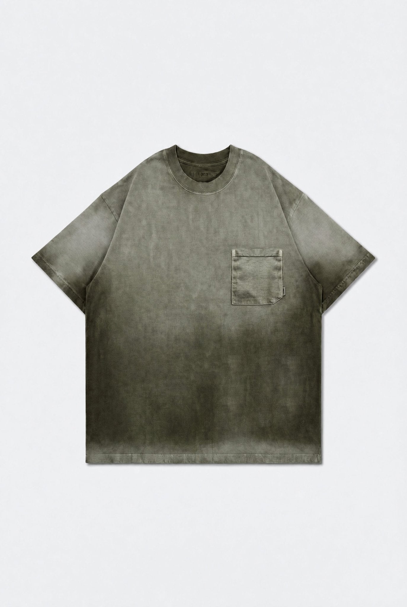 GROCERY WASHED POCKET INVOICE BOXY TEE/ SUN FADE DARK OLIVE - GROGROCERY