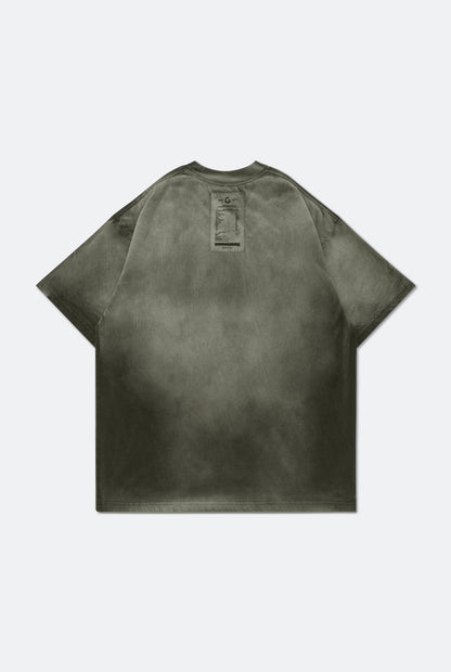 GROCERY WASHED POCKET INVOICE BOXY TEE/ SUN FADE DARK OLIVE - GROGROCERY
