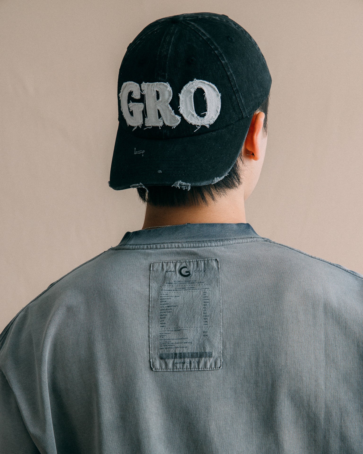GROCERY WASHED POCKET INVOICE BOXY TEE/ SUN FADE NAVY - GROGROCERY