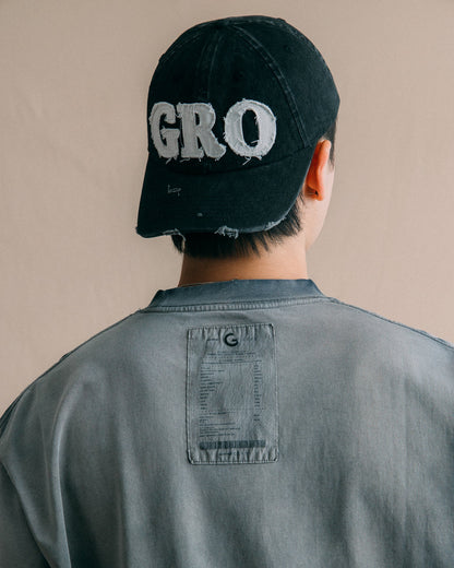 GROCERY WASHED POCKET INVOICE BOXY TEE/ SUN FADE NAVY - GROGROCERY