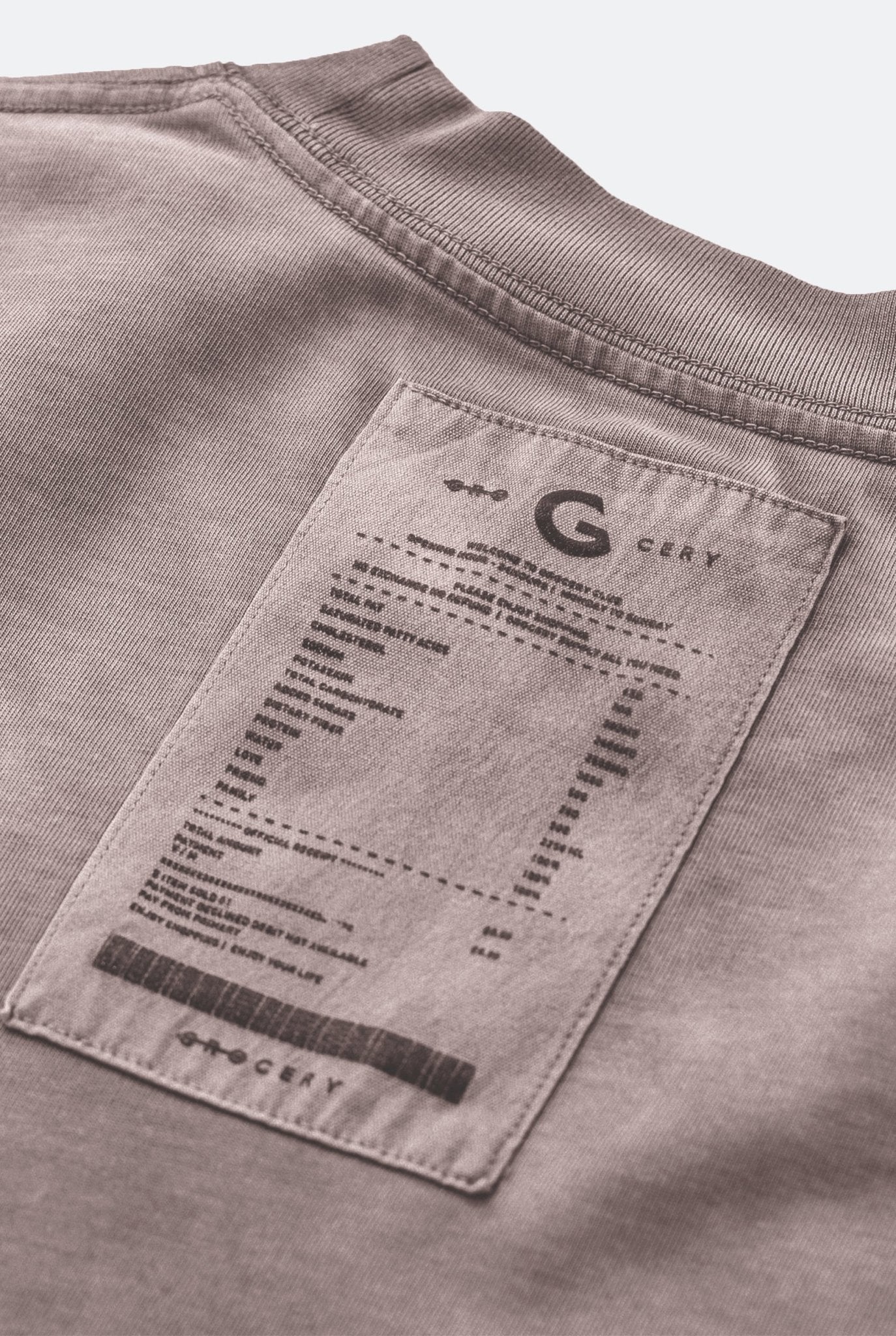 GROCERY WASHED POCKET INVOICE BOXY TEE/ SUN FADE PINK - GROGROCERY