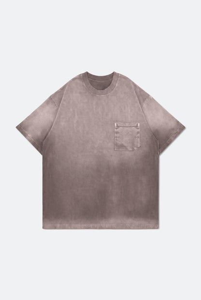 GROCERY WASHED POCKET INVOICE BOXY TEE/ SUN FADE PINK - GROGROCERY