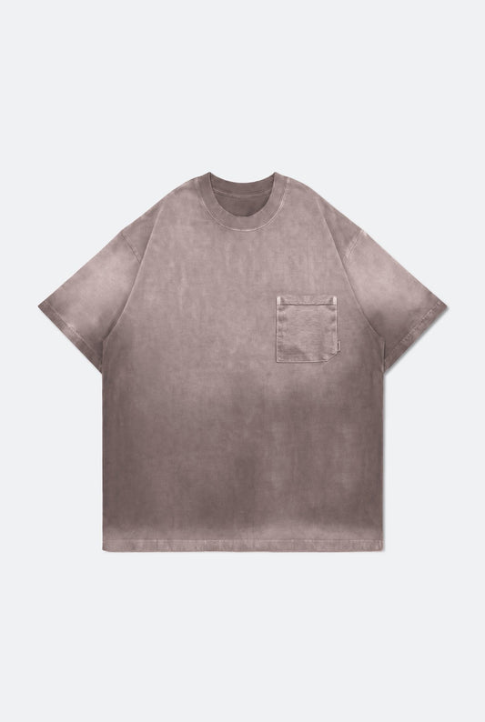 GROCERY WASHED POCKET INVOICE BOXY TEE/ SUN FADE PINK - GROGROCERY