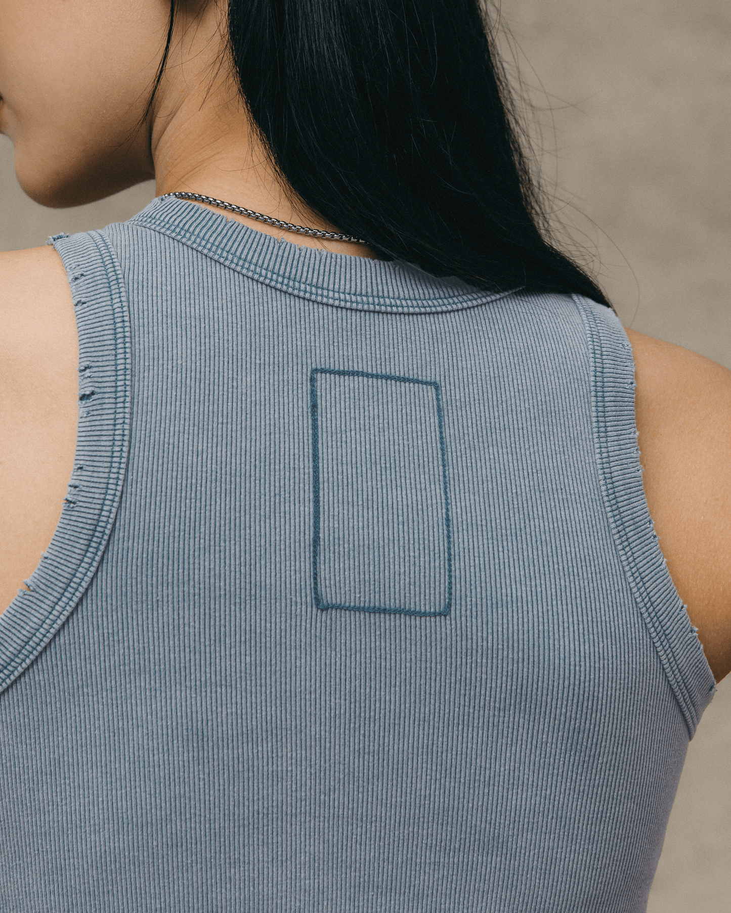 GROCERY WASHED RIBBED TANK TOP/ BLUE - GROGROCERY
