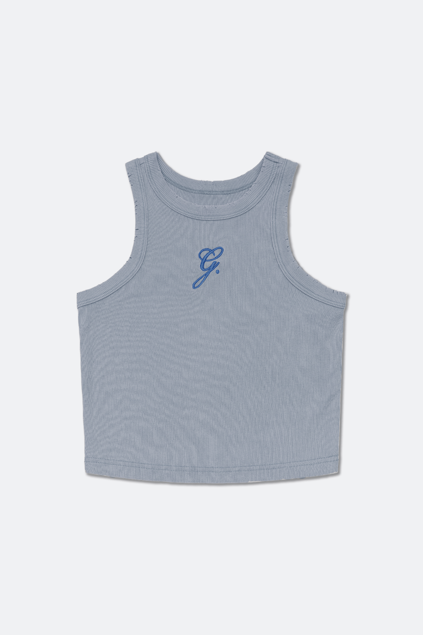GROCERY WASHED RIBBED TANK TOP/ BLUE - GROGROCERY