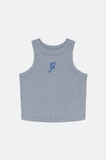 GROCERY WASHED RIBBED TANK TOP/ BLUE - GROGROCERY