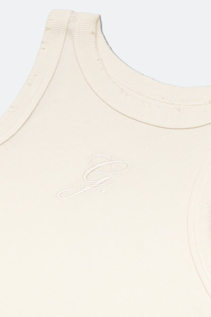 GROCERY WASHED RIBBED TANK TOP/ BUTTER - GROGROCERY
