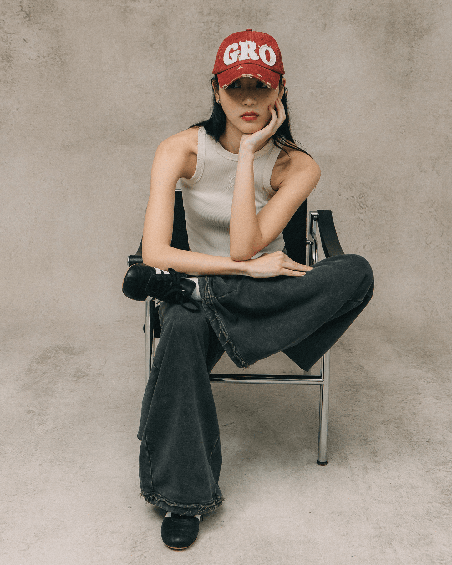 GROCERY WASHED RIBBED TANK TOP/ BUTTER - GROGROCERY