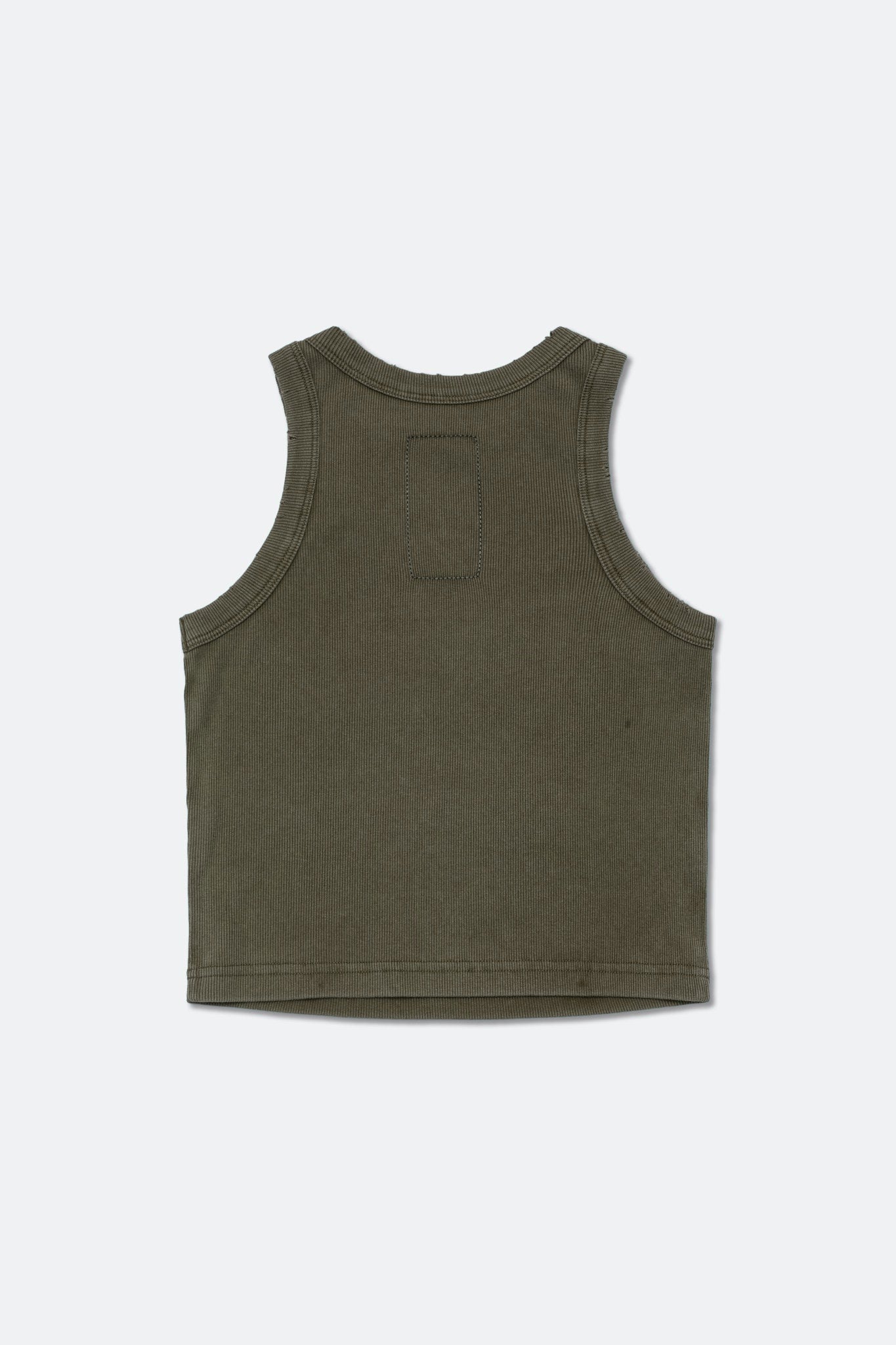 GROCERY WASHED RIBBED TANK TOP/ DARK OLIVE - GROGROCERY