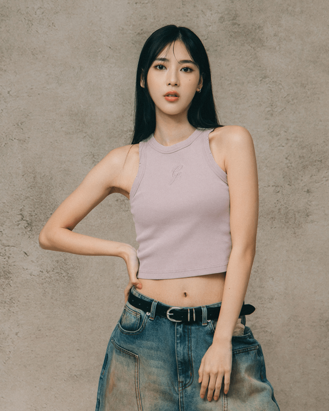 GROCERY WASHED RIBBED TANK TOP/ LAVENDER - GROGROCERY