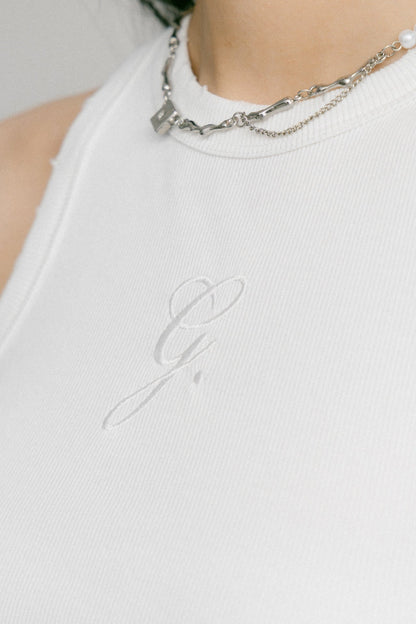 GROCERY WASHED RIBBED TANK TOP/ WHITE - GROGROCERY