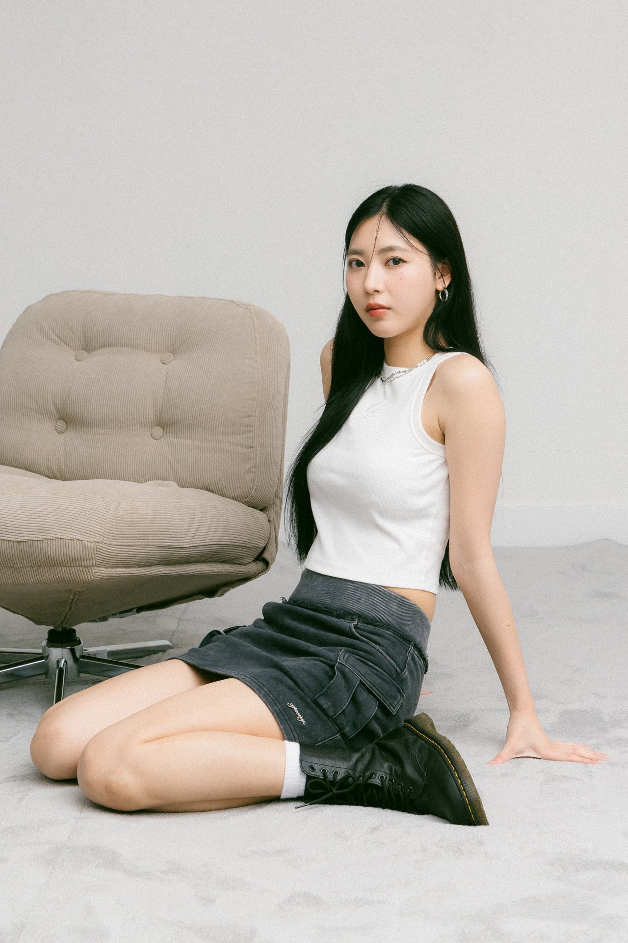 GROCERY WASHED RIBBED TANK TOP/ WHITE - GROGROCERY