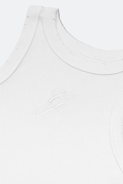 GROCERY WASHED RIBBED TANK TOP/ WHITE - GROGROCERY