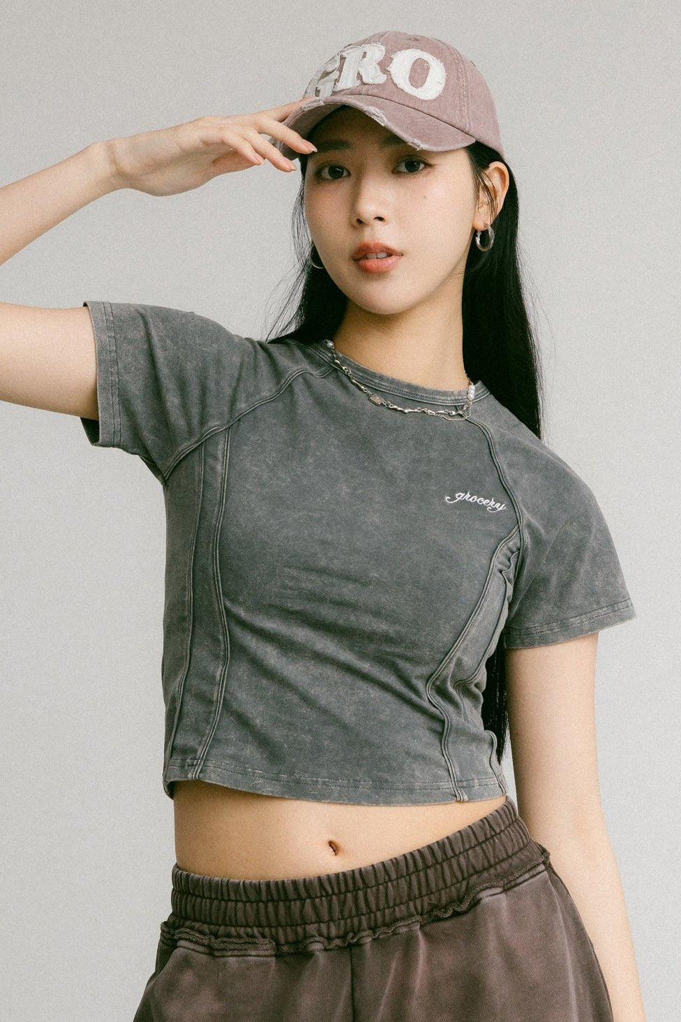 GROCERY WASHED SMALL LOGO BABY TEE/ BLACK - GROGROCERY