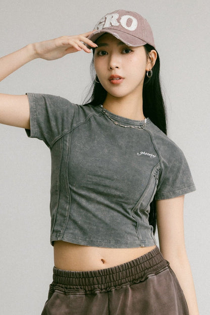 GROCERY WASHED SMALL LOGO BABY TEE/ BLACK - GROGROCERY