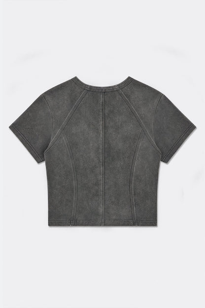 GROCERY WASHED SMALL LOGO BABY TEE/ BLACK - GROGROCERY