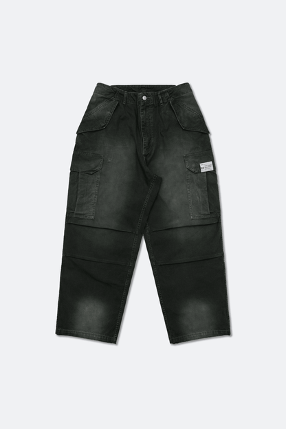GROCERY WASHED WIDE CARGO PANTS/ FADED BLACK - GROGROCERY