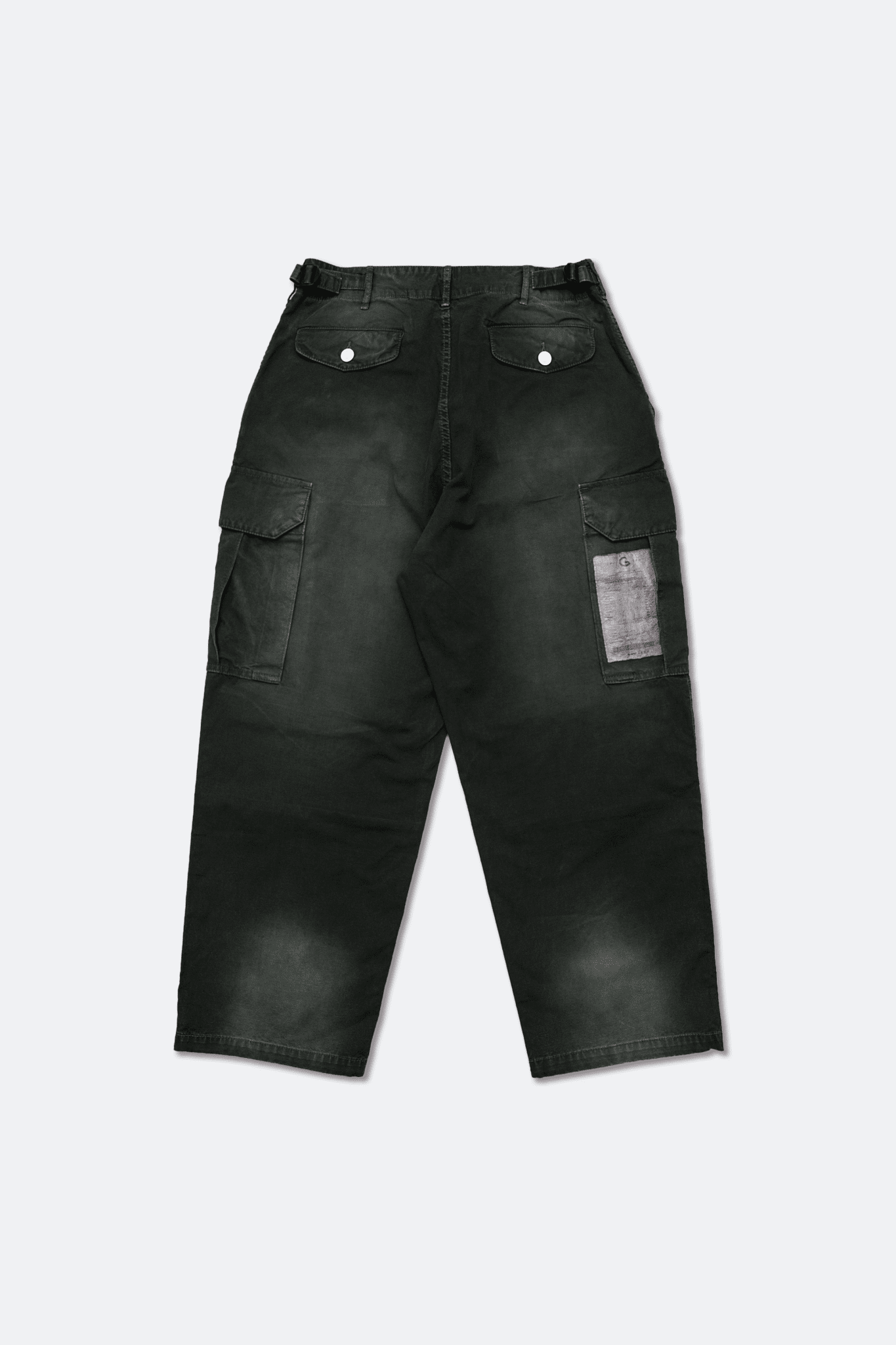 GROCERY WASHED WIDE CARGO PANTS/ FADED BLACK - GROGROCERY