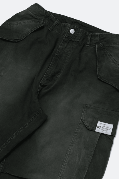 GROCERY WASHED WIDE CARGO PANTS/ FADED BLACK - GROGROCERY