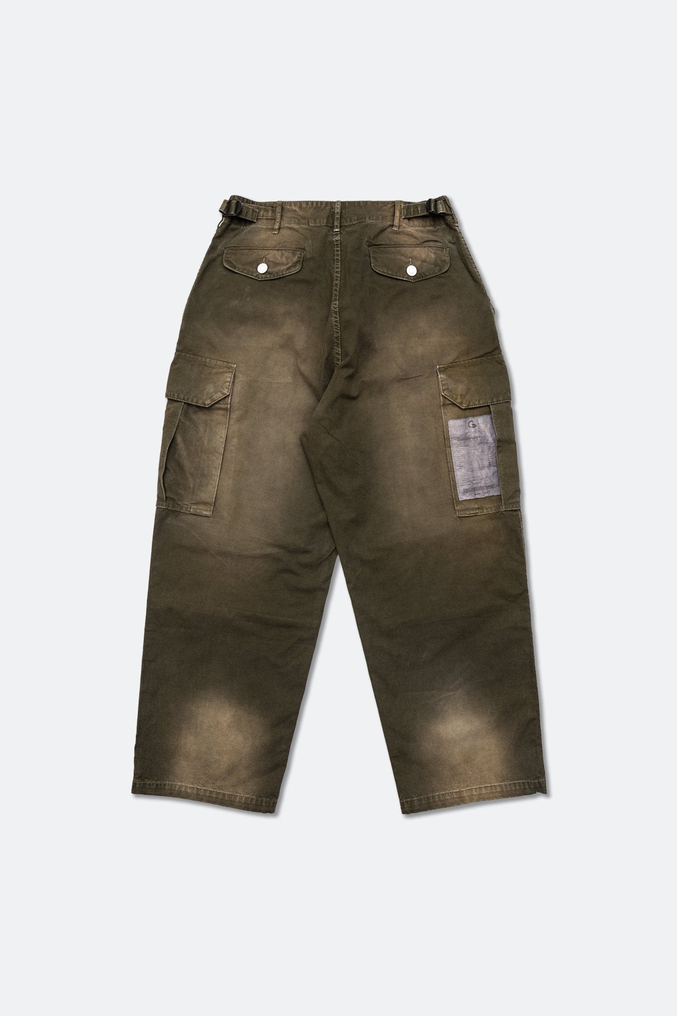 GROCERY WASHED WIDE CARGO PANTS/ FADED DARK OLIVE - GROGROCERY