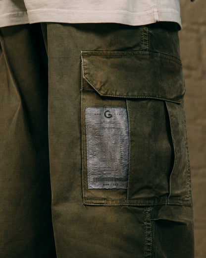 GROCERY WASHED WIDE CARGO PANTS/ FADED DARK OLIVE - GROGROCERY