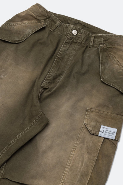 GROCERY WASHED WIDE CARGO PANTS/ FADED DARK OLIVE - GROGROCERY