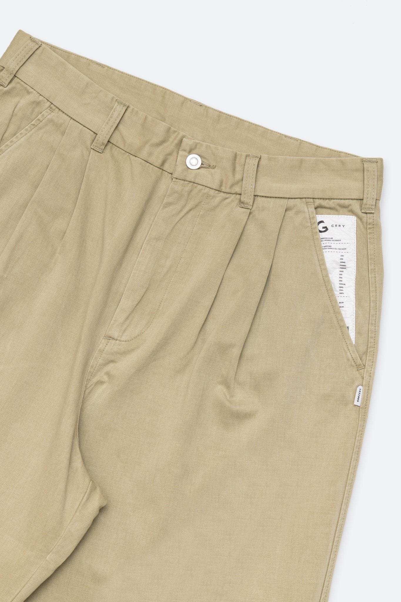 GROCERY WASHED WIDE CHINO PANTS/ BEIGE - GROGROCERY