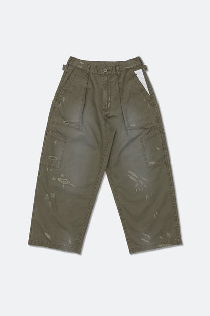 GROCERY WASHED WIDE CHINO PANTS/ OLIVE - GROGROCERY